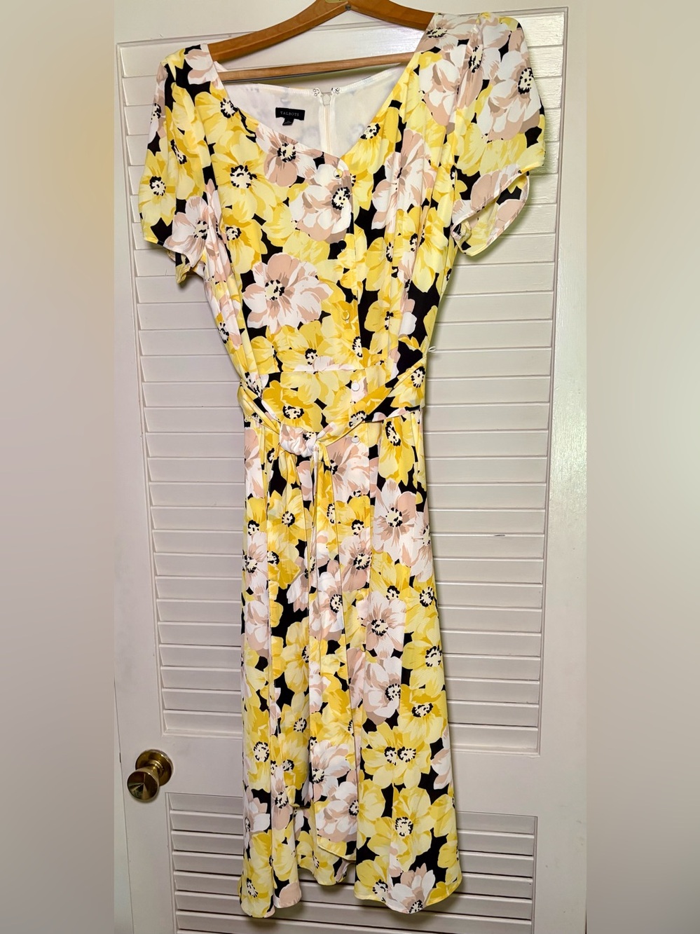 Talbots Gorgeous Midi Lenght  Dress in Yellow, Tan and White